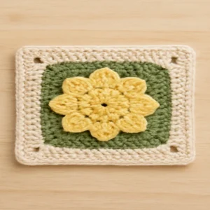 Framed Lotus Granny Square Crochet Pattern – Instant PDF Download